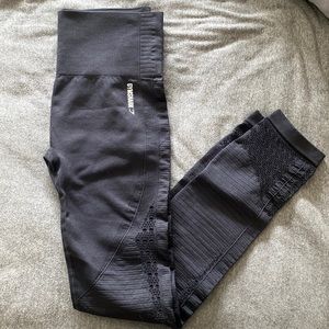 Gymshark seamless leggings, black, size medium